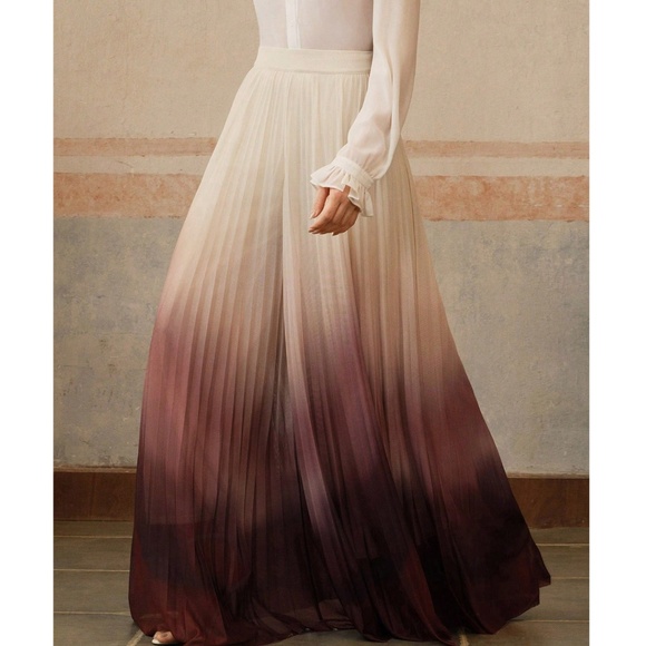 Classic Ombre High Waisted Zipper Wide Leg Trouser Pants - Picture 3 of 6